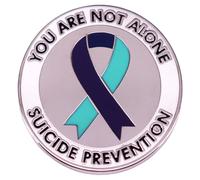 Vous n'êtes pas seul à la prévention du suicide Broche de la prévention du suicide de la prévention du suicide Ribbon Émail Pin Badge à dos décoratif pour vêtements