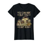 Vous Pouvez Vous Cacher mais Vous ne Pouvez Pas exécuter la mycologie des Champignons T-Shirt Graphique avec Valeur, Femme, Noir, S