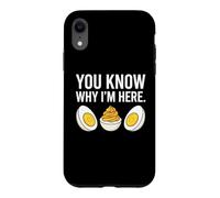 Vous Savez Pourquoi Je suis Ici, de drôles d'œufs farcis pour Thanksgiving Coque pour iPhone XR