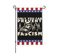 Vous Seul Pouvez Empêcher Le Fascisme. Fdt Résistez À Smokey L'Ours. Bannière Avec Œillets Drapeau De Jardin Double Face Drapeau De Cour Pour Fêtes Événement Extérieure 30X45cm