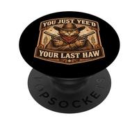 Vous venez de découvrir Votre dernier propriétaire de Chat Cow-Boy Hors-la-Loi PopSockets PopGrip Adhésif