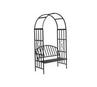 vidaXL Gloriette de jardin avec banc noir