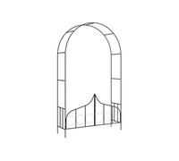 Voûte de jardin avec portail Noir 138x40x238 cm Fer Noir G