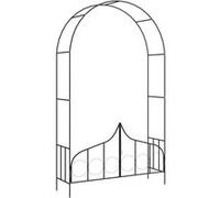 Voûte de jardin avec portail Noir 138x40x238 cm Fer Noir G