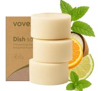 Vove Ensemble de vaisselle écologique | Brosse à vaisselle en bambou et 30 tablettes de lave-vaisselle | avec 3 têtes de rechange | Ensemble de nettoyage respectueux de l'environnement | Fibre