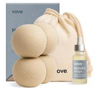 Vove Lot de 4 boules de chanvre naturel pour sèche-linge avec gouttes de parfum personnalisées et mélange d'huiles essentielles - 5 fois plus absorbantes que la laine - Adoucissant naturel, réduit les