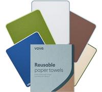 Vove Lot de 5 torchons suédois essentiels neutres - Cellulose et coton certifiés FSC, Oeko-Tex Standard 100, réutilisables et lavables, respectueux de l'environnement, motif floral