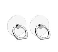 VOVIGGOL 2 Pièces Anneau Telephone Portable, 360° Rotation Clear Bague Téléphone Support Transparent Anneau Porte Portable Smartphone pour iPhone et Coque du Téléphone Portable (Rond)