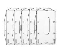 VOVIGGOL 5 Pièces Horizontaux et Verticaux Porte-carte d'identité Transparent en Plastique avec Fermeture Éclair Étanche et Refermable pour Infirmières Bureau École