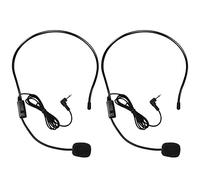 VOVIGGOL Lot de 2 Microphones avec Perche Filaire Flexible pour Amplificateur Vocal, Connecteur Jack 3,5 mm Microphone pour Chant, Parler, Enseignants, Entraîneurs, Présentations, Personnes âgées et