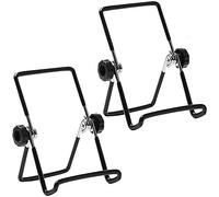 VOVIGGOL Lot de 2 supports de tablette réglables antidérapants et pliables pour tablettes de 9 à 12,9", iPad, Samsung et Kindle Fire, support de cadre photo pour photos (2 grands noir)