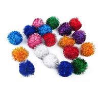 VOVIGGOL Lot de 20 balles pour chat scintillantes de 5 cm - Grande taille - Jouet Petball à paillettes - Pour chaton intérieur (couleur aléatoire)