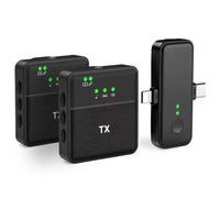 VOVIGGOL Micro Cravate sans Fil pour iPhone iPad Android et Caméra 2 Pièces, Mini Micro Smartphone Portable Microphone Cravate pour Enregistrement Vidéo Youtube TikTok Facebook Podcast Blog Vlog