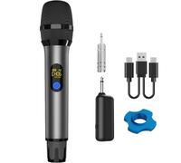 VOVIGGOL Micro sans Fil Professionnel en Métal, UHF Système Microphone Dynamique sans Fil, Microphone de Karaoké avec Récepteur Rechargeable pour Chant, Fêtes, Soirées, DJ, Églises, Mariages