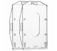 VOVIGGOL Porte-badges Horizontal et Vertical en Plastique Transparent - Lot de 2 - Pour Bureau et École
