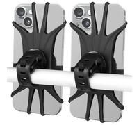VOVIGGOL Support Téléphone Vélo 2 Pièces, Universel Porte Telephone Velo du Guidon Silicone avec 360° Rotation Compatible avec 4,0-6,5 Pouces Smartphones pour Bicyclette & Moto