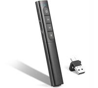 VOVIGGOL Telecommande Ordinateur Powerpoint USB/Type-C 2 en 1 avec Volume Lien Hypertexte,2.4GHz USB Presentation Cliqueur Zapette Powerpoint Pointeur Slide Présentateur Sans Fil Mac iPad PC N29 Noir