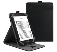 VOVIPO Coque de Protection Universel pour Kindle Paperwhite Kobo Liseuse 6 Pouces, étui Folio Compatible avec la liseuse Sony/Kobo/Tolino/Pocketbook/Kindle 6",avec Support Multi - Angles-Black