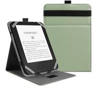 VOVIPO Coque de Protection Universel pour Kindle Paperwhite Liseuse 6-7 Pouces, étui Folio Compatible avec la liseuse Sony/Kobo/Tolino/Pocketbook/Kindle 6" 6.8" 7",Angle de Vue réglable-Matcha Vert