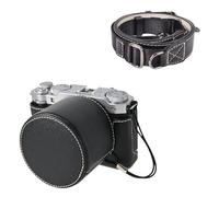 VOVMOEYA Ensemble de protection pour appareil photo pour appareil photo sans miroir Fujifilm XM5, pour Fuji XM5, demi-coque, housse d'appareil photo Fuji X-M5 avec cache objectif avant et bandoulière