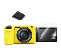 VOVMOEYA Étui A6700,Étui de Protection en Silicone pour Sony Alpha 6700 et Protecteur d'écran LCD pour Sony A6700 [2 Packs] et Cache Griffe d'Appareil Photo pour A6700
