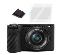 VOVMOEYA Étui A6700,Étui de Protection en Silicone pour Sony Alpha 6700 et Protecteur d'écran LCD pour Sony A6700 [2 Packs] et Cache Griffe d'Appareil Photo pour Sony A6700