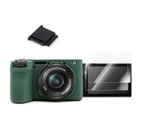 VOVMOEYA Étui A6700,Étui de Protection en Silicone pour Sony Alpha 6700 et Protecteur d'écran LCD pour Sony A6700 [2 Packs] et Cache Griffe d'Appareil Photo pour A6700