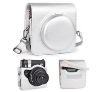 VOVMOEYA Étui de Protection Compatible avec Fujifilm Mini 99, étui en Cuir PU pour Appareil Photo instantané Fuji Mini 99 - Se Fixe avec Magic Tape- Sangle Incluse, Gris, Étui pour Appareil