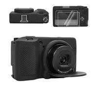 VOVMOEYA Étui de Protection en Silicone pour Ricoh GRIII/GRIIIx/GR3/GR3X avec 1 Couvre-Griffe et 2 Protections d'écran LCD-Kit d'accessoires pour Appareil Photo Ricoh GR III-Lot de 3