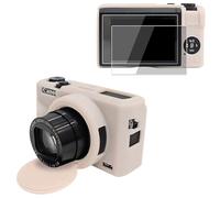 VOVMOEYA Étui pour appareil photo Canon Powershot G7 X Mark III avec 2 films protecteurs d'écran, protection complète en silicone souple G7X III et lentille amovible pour Canon G7XIII G7X3-Rose gelée