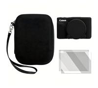 VOVMOEYA Étui pour appareil photo PowerShot SX730/SX740 HS, sx730/740 HS Kit d'accessoires pour appareil photo, sac de transport rigide en EVA + coque de protection en silicone souple + 2 films LCD