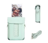 VOVMOEYA Étui pour Fujifilm Instax Mini Link 3, Fuji Instax Mini Link 3 étui pour Fujifilm Mini Link 3 étui magnétique en Cuir PU avec intérieur en Microfibre Douce et bandoulière - Vert Sauge