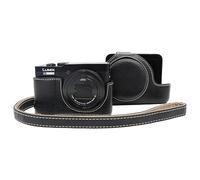 VOVMOEYA Étui pour Panasonic Lumix DC-TZ99 - Housse en cuir PU résistant aux rayures pour Lumix TZ99, avec housse de protection amovible, bandoulière réglable, Noir , Trousse de beauté