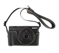 VOVMOEYA Étui pour Sony ZV-1F/ZV-1M2 avec Sangle, Demi étui en Cuir PU, Mince Protecteur Portable