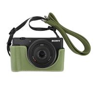 VOVMOEYA Étui pour Sony ZV-1F/ZV-1M2 avec Sangle, Demi étui en Cuir PU, Mince Protecteur Portable