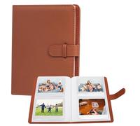 VOVMOEYA Lot de 80 pochettes pour appareil photo 8,9 x 10,5 cm, pour appareils photo Polaroid, pour Fujifilm Instax Wide 400/300/210, album photo, 20 pages, 80 images, marron