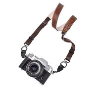 VOVMOEYA X-T50 Sangle de cou réglable en cuir PU pour photographes Fujifilm/Nikon/Canon/Sony/Minolta/Panasonic/SLR/DSLR, café.
