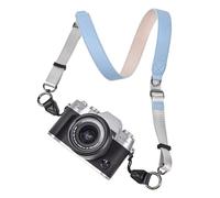 VOVMOEYA X-T50 Sangle de cou réglable en polyuréthane pour photographes Fujifilm/Nikon/Canon/Sony/Minolta/Panasonic/SLR/DSLR, Bleu clair