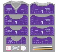 Vowlove Kit de guide de règle de t-shirt pour Cricut, règle de mesure de chemise, outil de centrage, accessoires pour imprimantes à sublimation, produit vierge, broderie en vrac, transfert de presse à