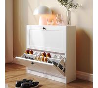 VOWNER Meuble Chaussures, Meuble de Rangement à Chaussures Armoire, Commode à Chaussures, Meuble d'entrée Rangement pour Chaussures, 80 x 24 x 80 cm, Séparateurs Réglables, pour Entrée (Blanc)