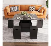 VOWNER Table Basse Relevable Extensible, Multifonctionnelle 4 en 1, Noir