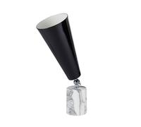 Vox Lampe à Poser Marbre Blanc & Chrome/Noir Petit