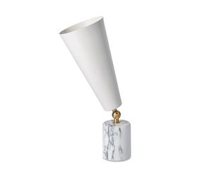 Vox Lampe à Poser Marbre Blanc & Laiton Mat/ Blanc Petit