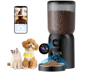 Voxblend Mangeoire automatique pour chat avec caméra 5G WiFi App Control : conteneur de stockage automatique de nourriture pour chien 5L avec vidéo HD 2K et vision nocturne, distributeur intelligent