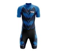 VOXCAUTQ Combinaison de Cyclisme pour Homme,Homme Pro Trifonction Manches Courtes,Triathlon Plus Proche pour Le Racing Tri Suit,Triathlon Suit Men’s Quick Dry, Breathable