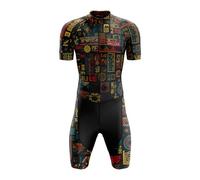 VOXCAUTQ Combinaison de Cyclisme pour Homme,Homme Pro Trifonction Manches Courtes,Triathlon Plus Proche pour Le Racing Tri Suit,Triathlon Suit Men’s Quick Dry, Breathable (TYP-9,3XL)