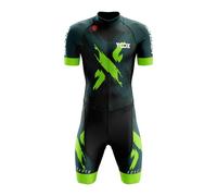 VOXCAUTQ Combinaison de Cyclisme pour Homme,Homme Pro Trifonction Manches Courtes,Triathlon Plus Proche pour Le Racing Tri Suit,Triathlon Suit Men’s Quick Dry, Breathable (Typ-4,S)
