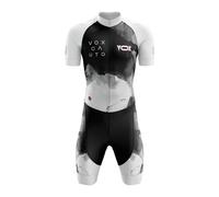 VOXCAUTQ Combinaison de Cyclisme pour Homme,Homme Pro Trifonction Manches Courtes,Triathlon Plus Proche pour Le Racing Tri Suit,Triathlon Suit Men’s Quick Dry, Breathable