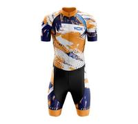 VOXCAUTQ Combinaison de Cyclisme pour Homme,Homme Pro Trifonction Manches Courtes,Triathlon Plus Proche pour Le Racing Tri Suit,Triathlon Suit Men’s Quick Dry, Breathable (TYP-5,3XL)