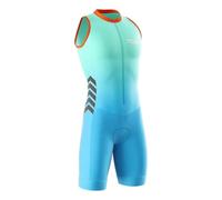VOXCAUTQ Combinaison Triathlon Homme Sans Manches, Tissu Lycra Respirant Utilisé pour Natation, Cyclisme & Course à Pied | Capable d'Évacuer l'Humidité (2,L)